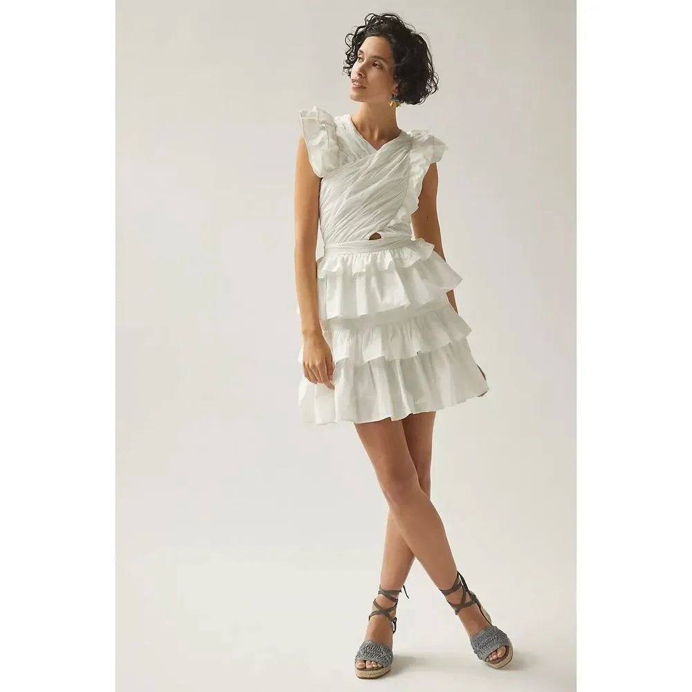 Anthropologie Ruffled Halter Mini Dress $279